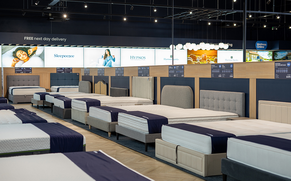 The Mattress Online Doncaster Store shop floor.