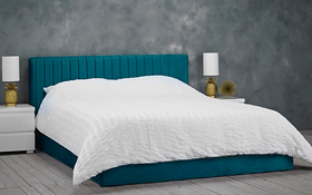 LPD Berlin Velvet Ottoman Bed Frame Teal