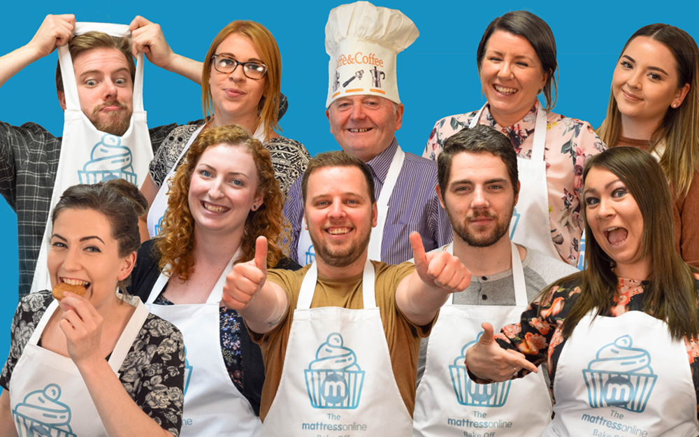 The Mattress Online team preparing for the Sleep Charity bake off.
