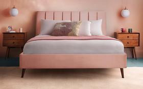 Silentnight Octavia Bed Frame Pink Dressed Front