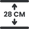 28cm deep